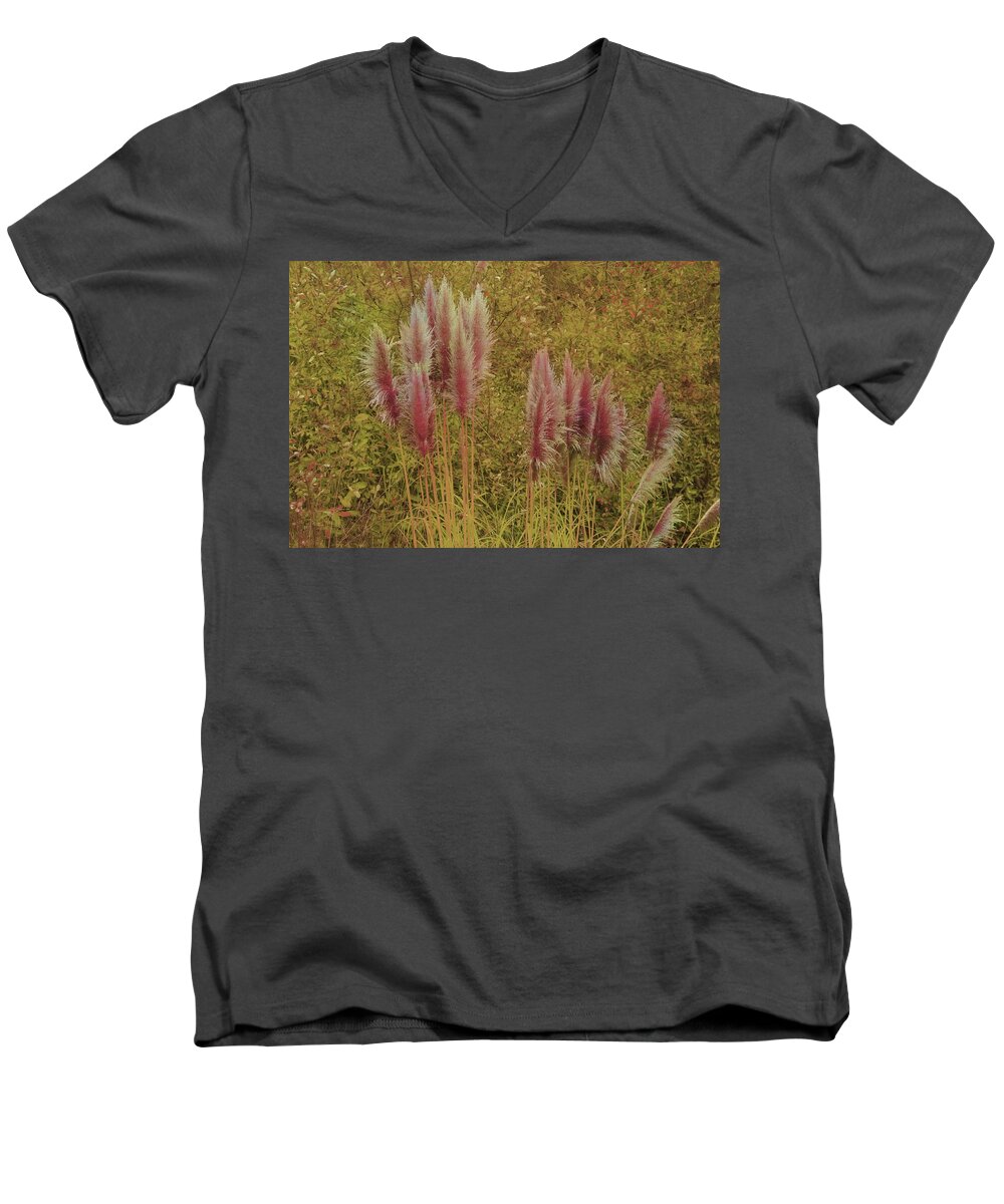 Pampus Men's V-Neck T-Shirt featuring the photograph Pampas Grass by Athala Bruckner