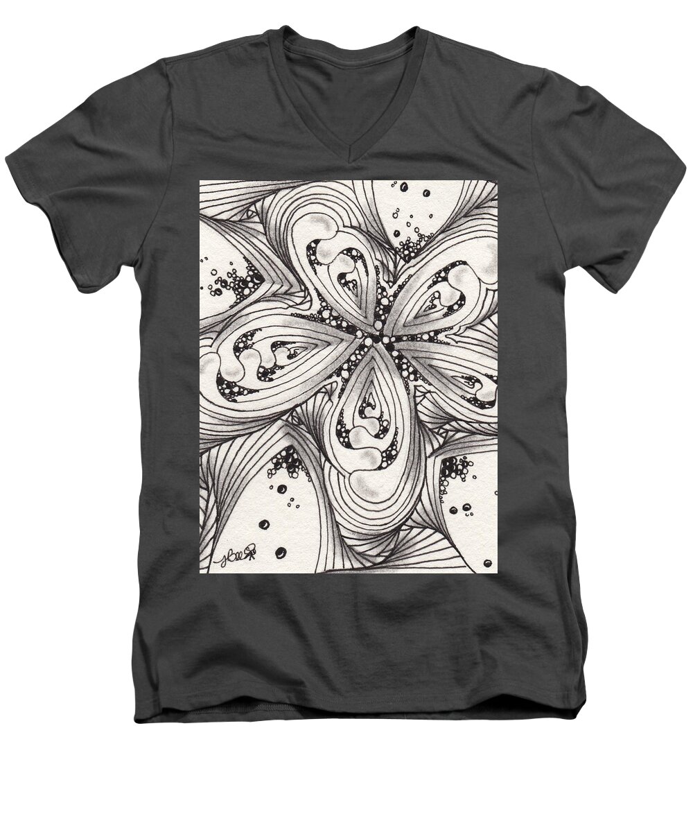 Pen And Ink Men's V-Neck T-Shirt featuring the drawing Paradoxical Mooka by Jan Steinle