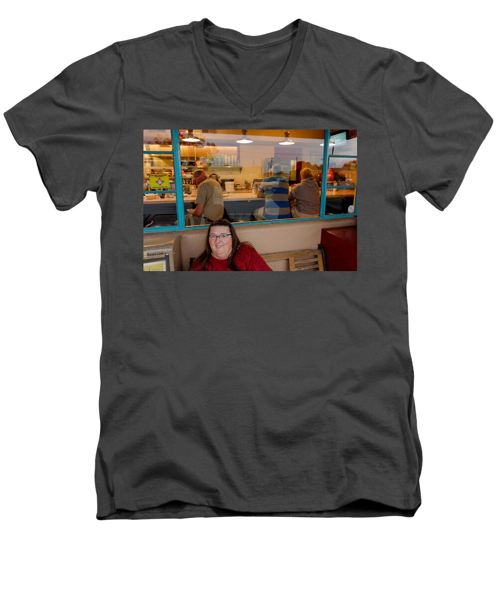  Men's V-Neck T-Shirt featuring the photograph Pathawks by Carl Wilkerson