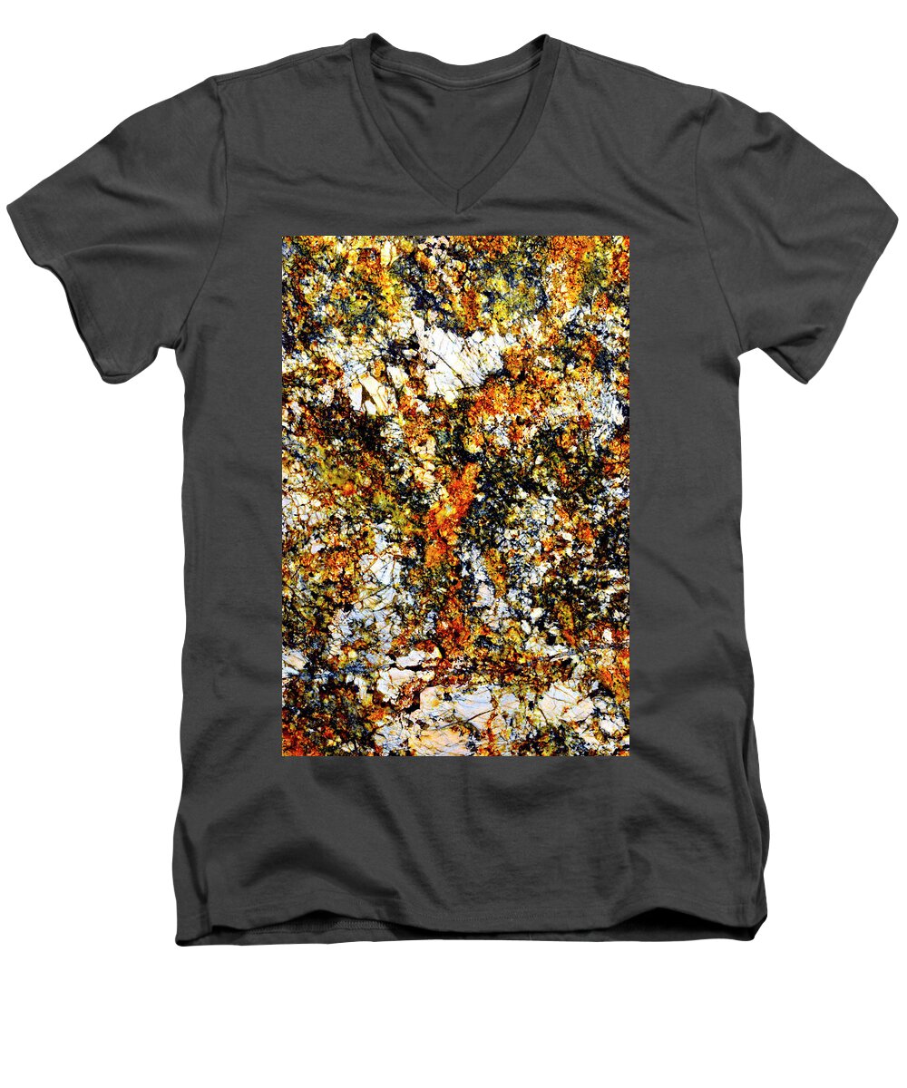 Abstract Men's V-Neck T-Shirt featuring the photograph Patterns in Stone - 207 by Paul W Faust - Impressions of Light
