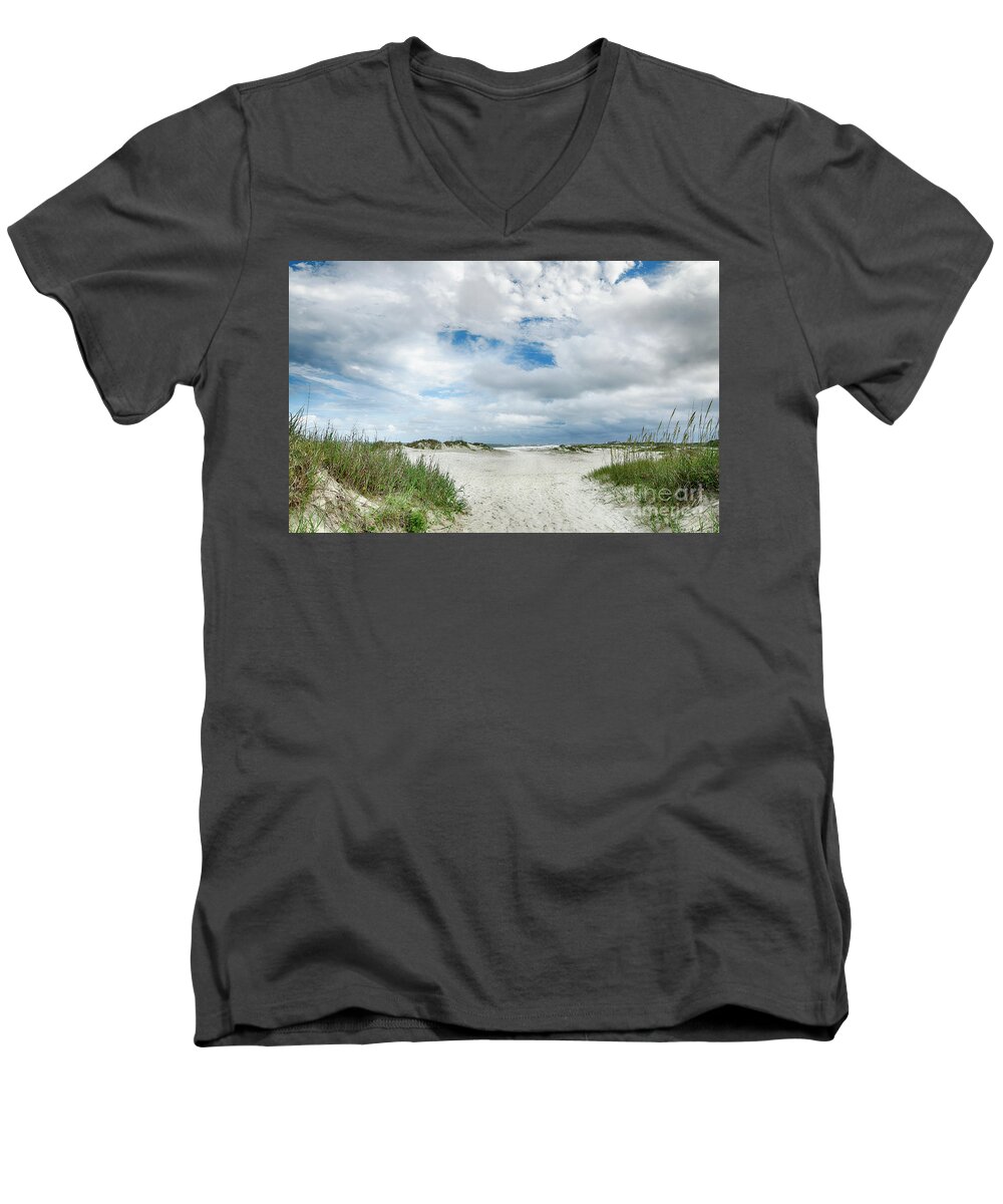Scenic Men's V-Neck T-Shirt featuring the photograph Pawleys Island by Kathy Baccari