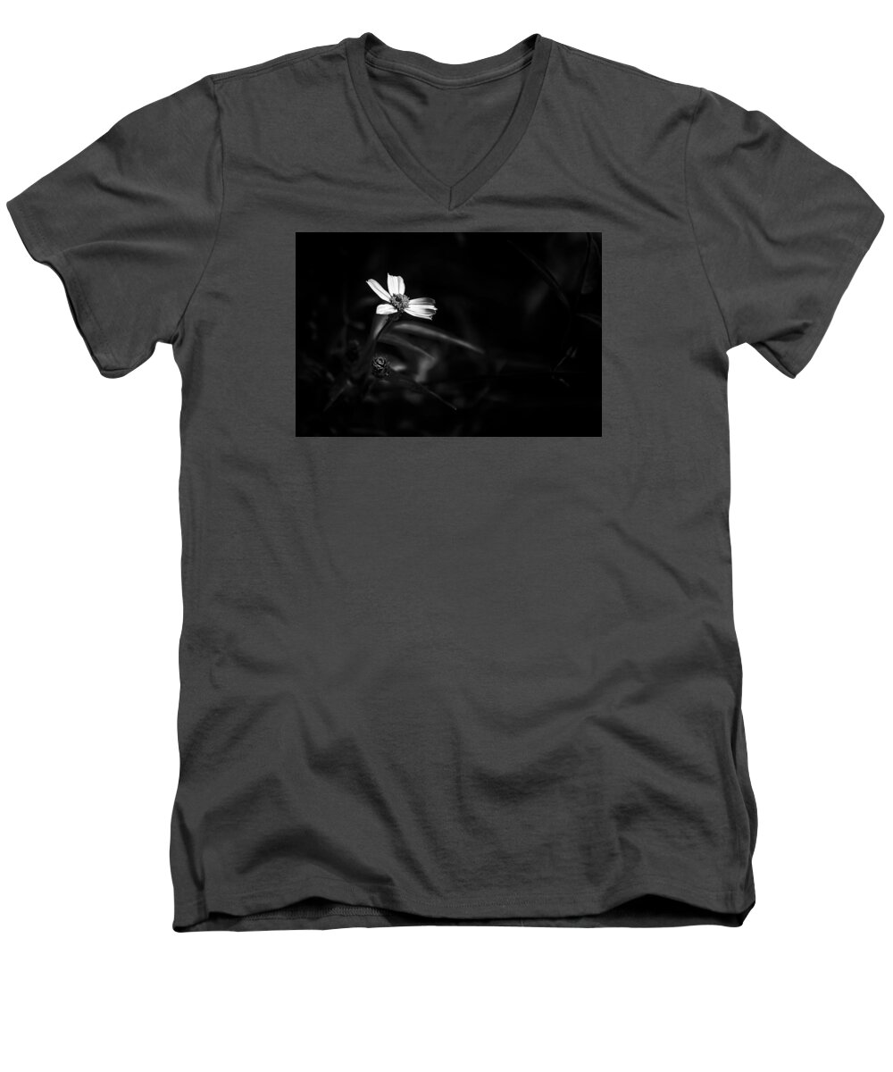 Peddling Slow Men's V-Neck T-Shirt featuring the photograph Peddling Slow BW by Marvin Spates