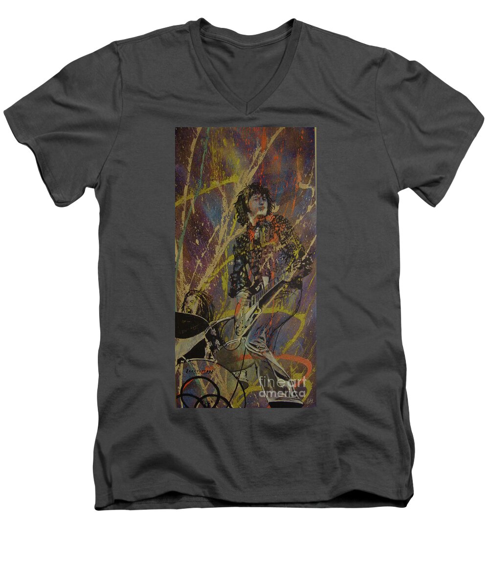 Led Zeppelin Men's V-Neck T-Shirt featuring the painting Perfect Alchemy by Stuart Engel