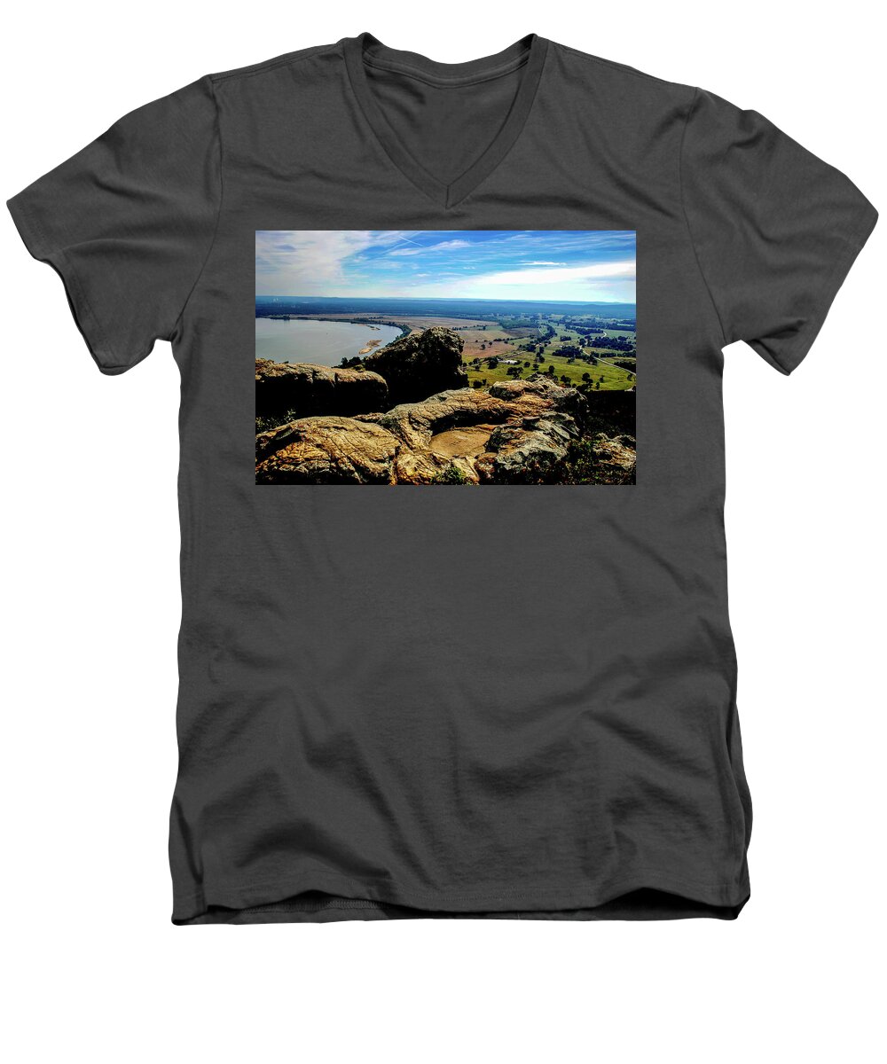 Landscape Men's V-Neck T-Shirt featuring the photograph Petit Jean State Park by Jerry Connally