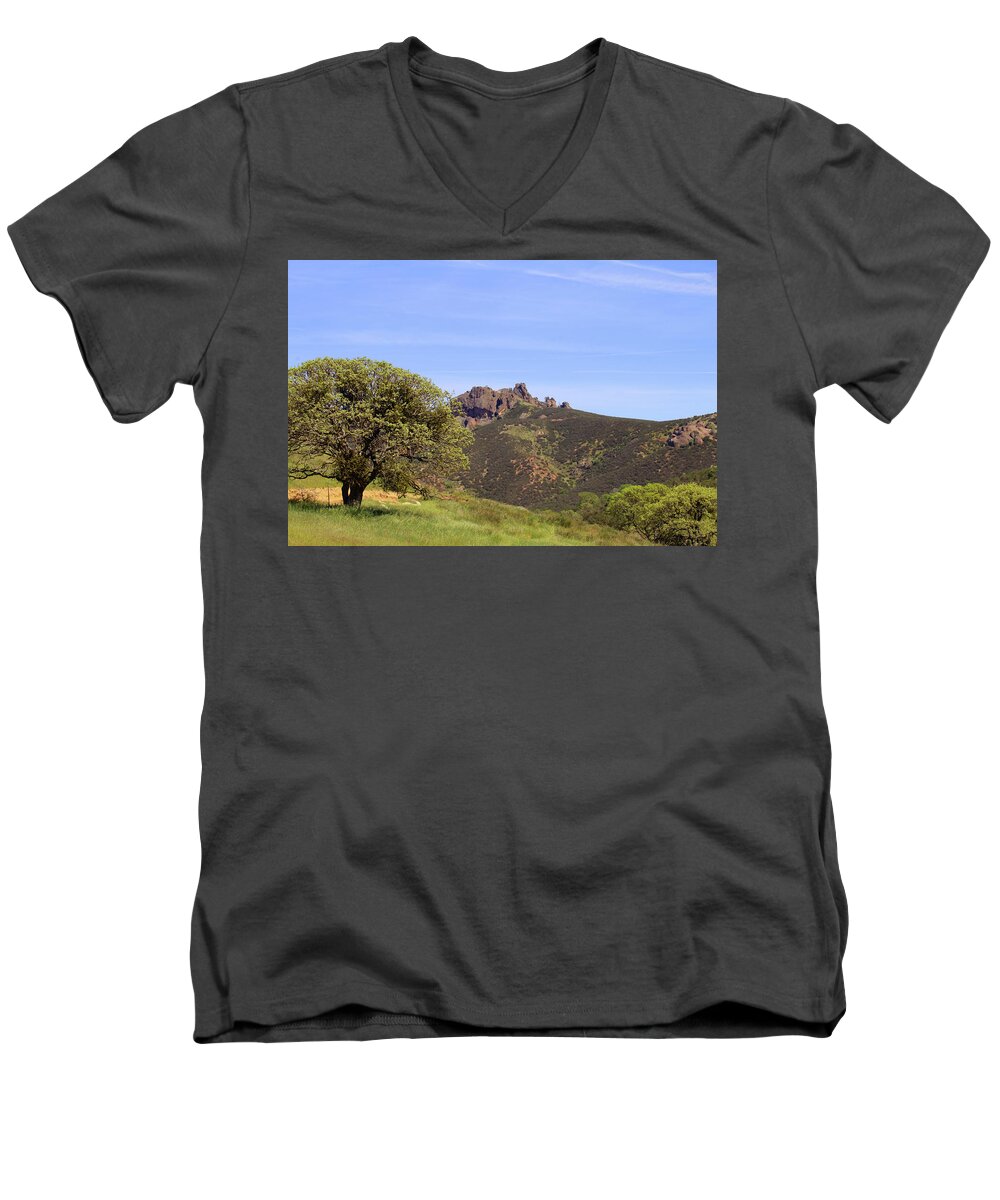 Pinnacles National Park Men's V-Neck T-Shirt featuring the photograph Pinnacles Vista by Art Block Collections