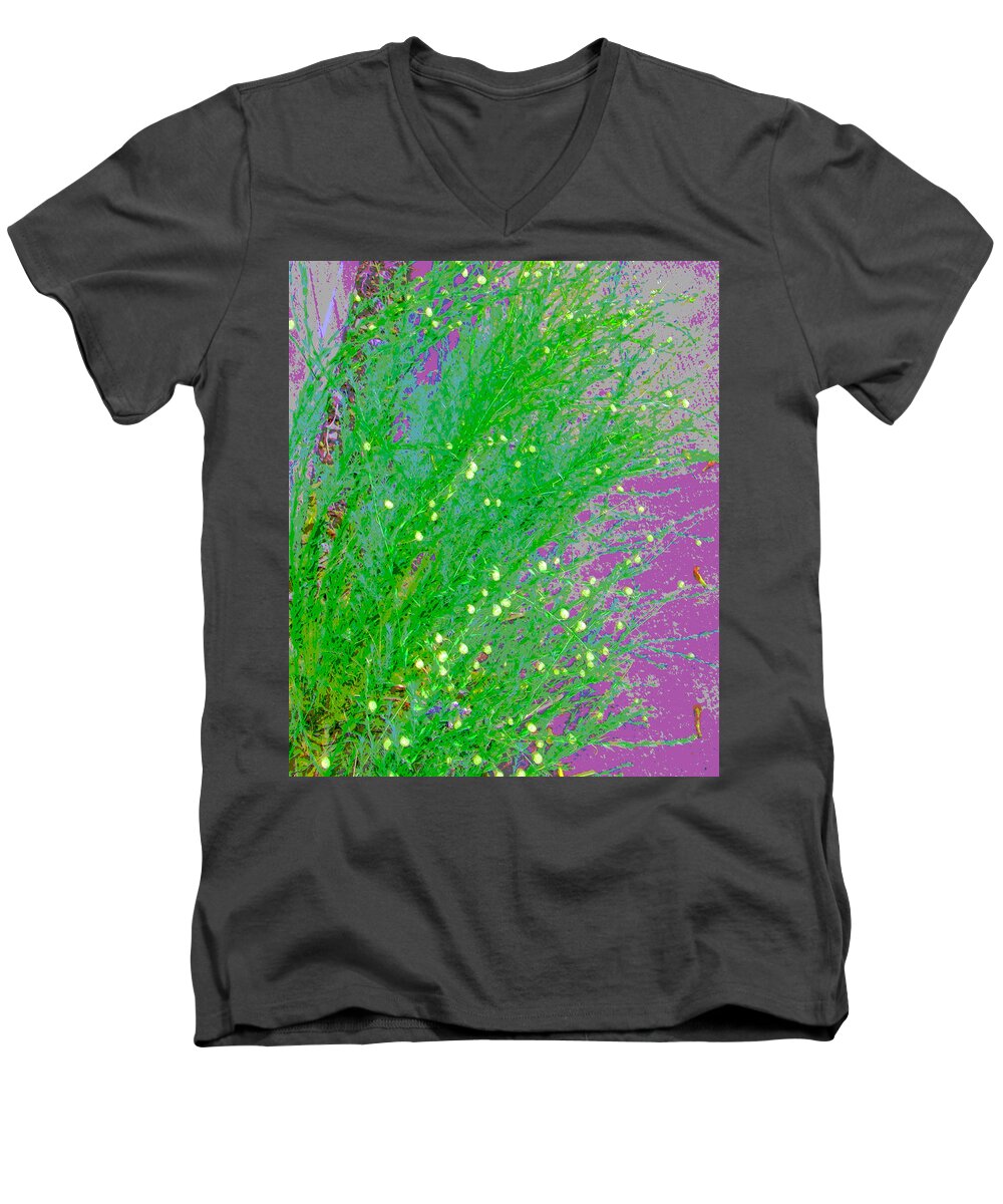 Abstract Men's V-Neck T-Shirt featuring the photograph Plant Design by Lenore Senior