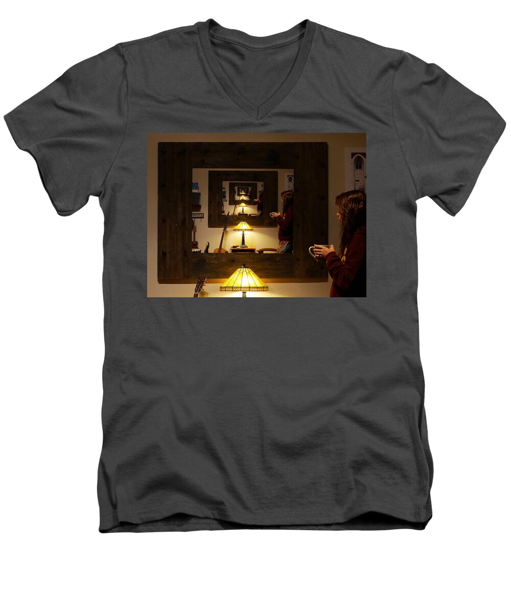 Pondering Men's V-Neck T-Shirt featuring the photograph Pondering Infinity by David Ralph Johnson