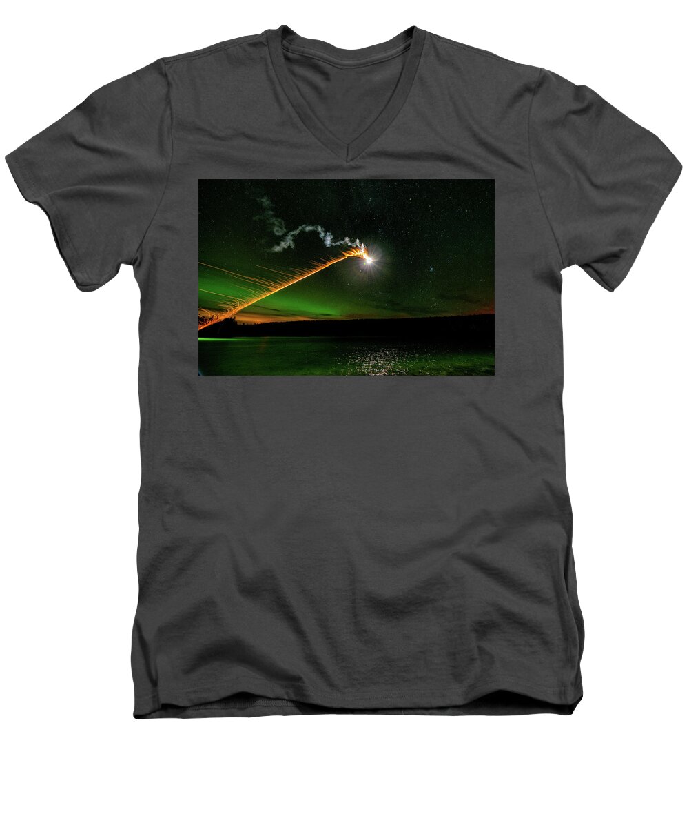Abstract Men's V-Neck T-Shirt featuring the photograph Presence by Doug Gibbons