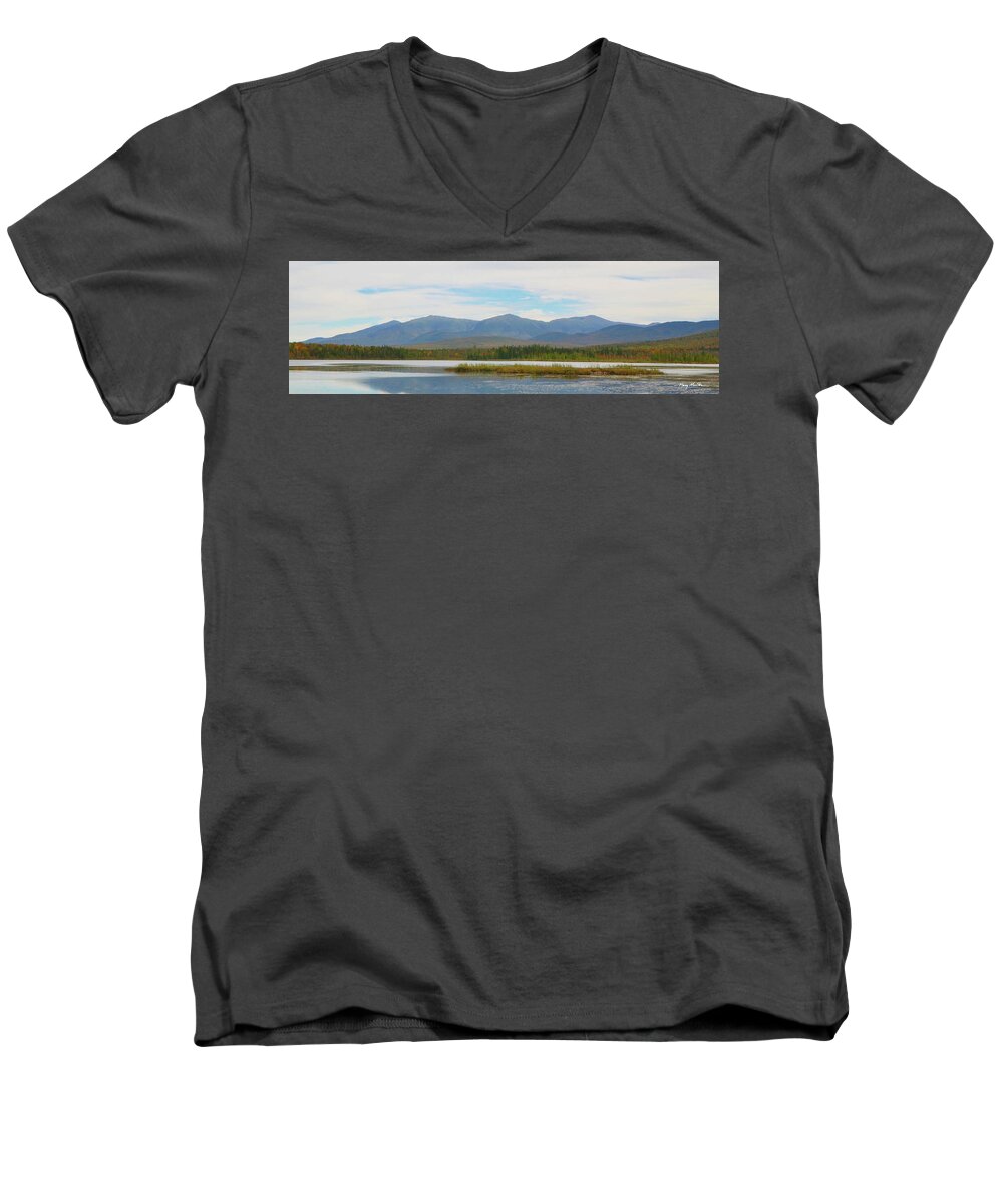 White Mountains Men's V-Neck T-Shirt featuring the photograph Presidential Range 2 by Harry Moulton