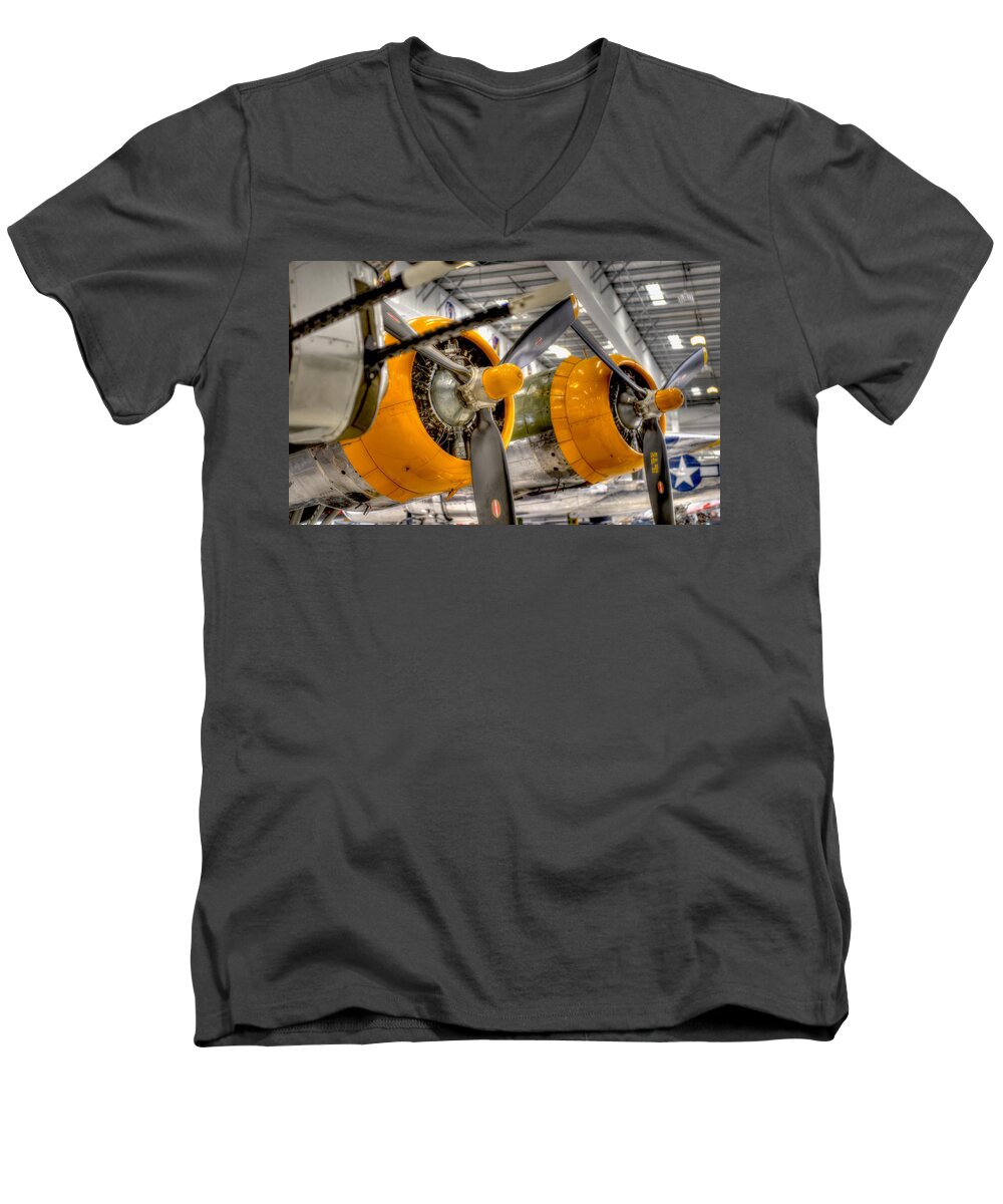Plane Men's V-Neck T-Shirt featuring the photograph Props by Craig Incardone