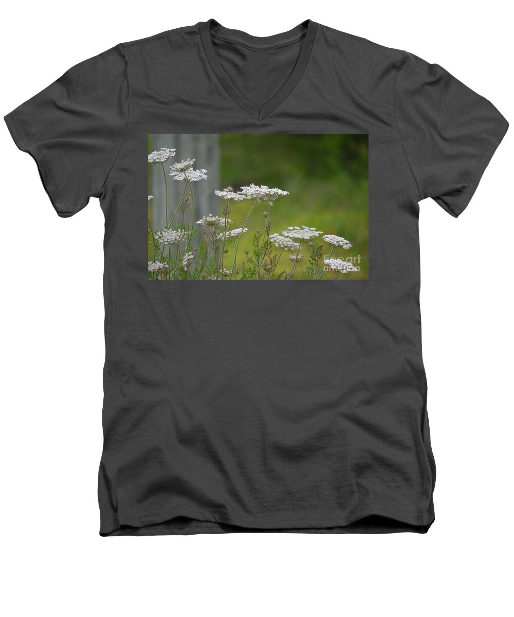Queen Anne Lace Wildflowers Men's V-Neck T-Shirt featuring the photograph Queen Anne Lace Wildflowers by Maria Urso