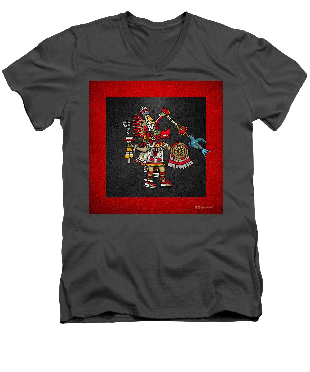 treasures Of Mesoamerica By Serge Averbukh Men's V-Neck T-Shirt featuring the photograph Quetzalcoatl - Codex Magliabechiano by Serge Averbukh