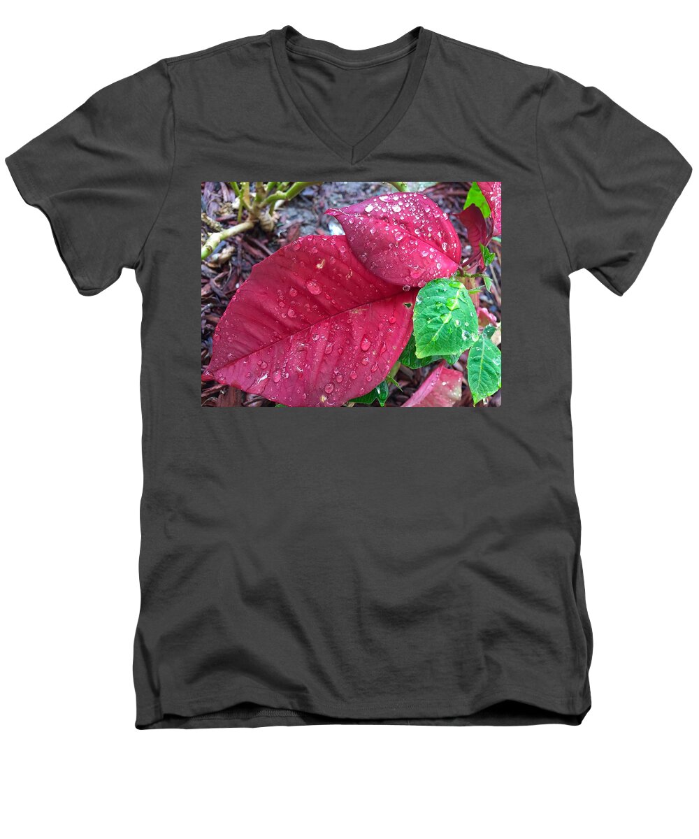 Rain Drops Men's V-Neck T-Shirt featuring the photograph Rain Drops by Carlos Avila