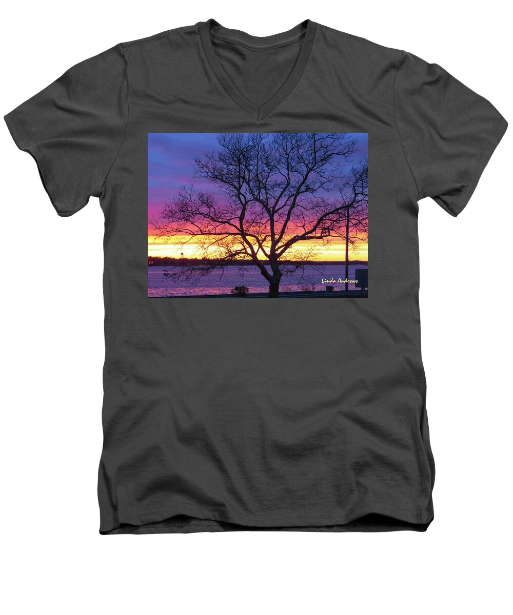 Sunset Men's V-Neck T-Shirt featuring the photograph Rainbow Sunset by Robert Henne