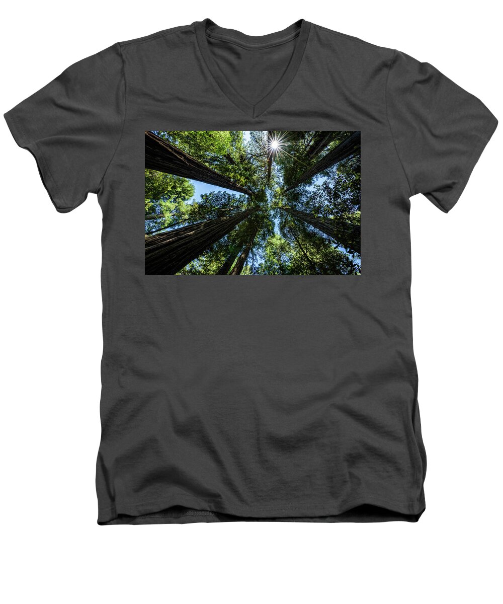 Af-s Nikkor 14-24mm F2.8g Ed Men's V-Neck T-Shirt featuring the photograph Reaching for the Sun by John Hight