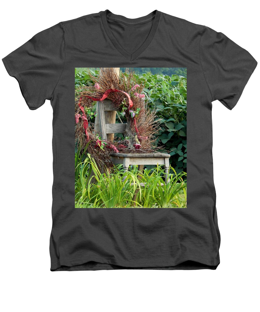 Summer Men's V-Neck T-Shirt featuring the photograph Recycled Welcome by Wild Thing