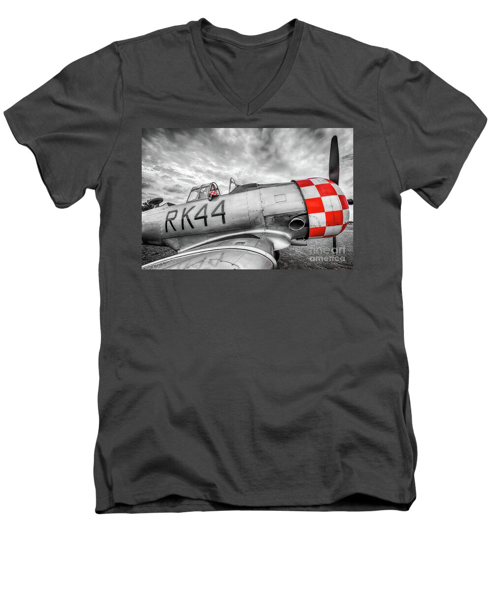 North American Men's V-Neck T-Shirt featuring the photograph Red Checkers by Paul Quinn