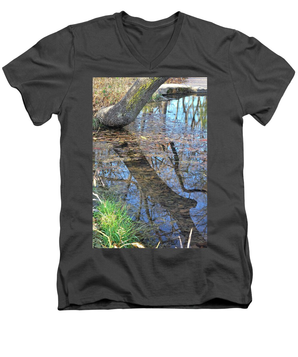 Pond Men's V-Neck T-Shirt featuring the photograph Reflections I by Ron Cline