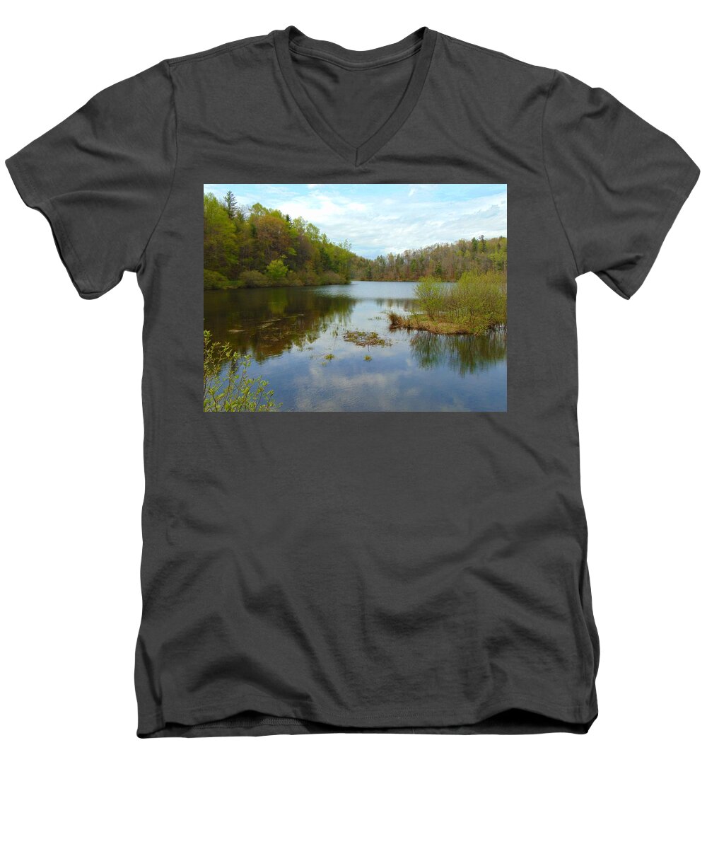 Lake Men's V-Neck T-Shirt featuring the photograph Reflections by Richie Parks