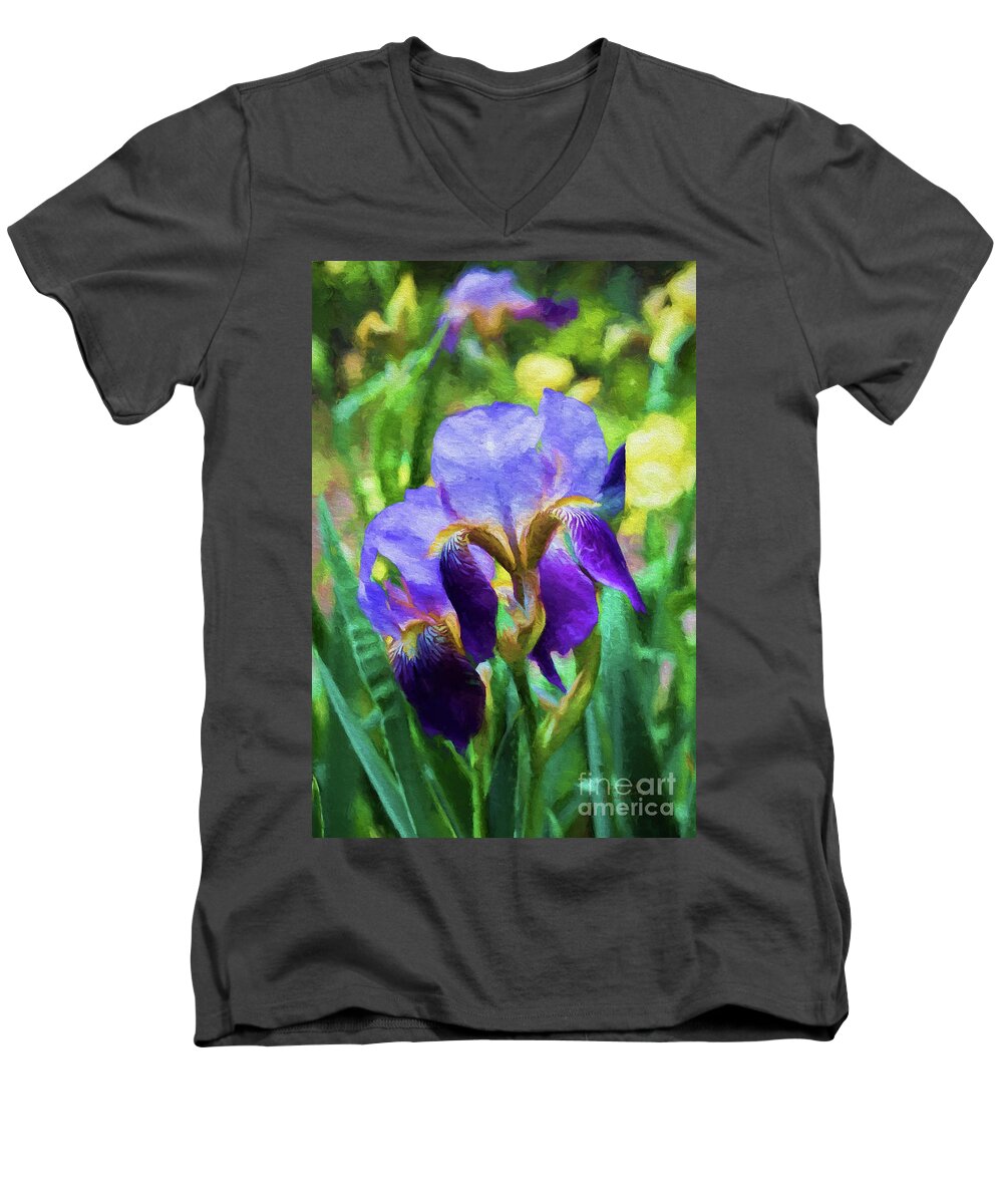 Iris Men's V-Neck T-Shirt featuring the photograph Regal by Patricia Montgomery