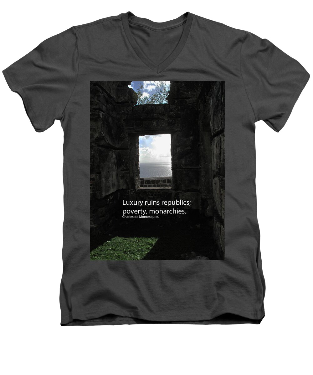 Luxury Men's V-Neck T-Shirt featuring the photograph Republics And Monarchies by Ian MacDonald