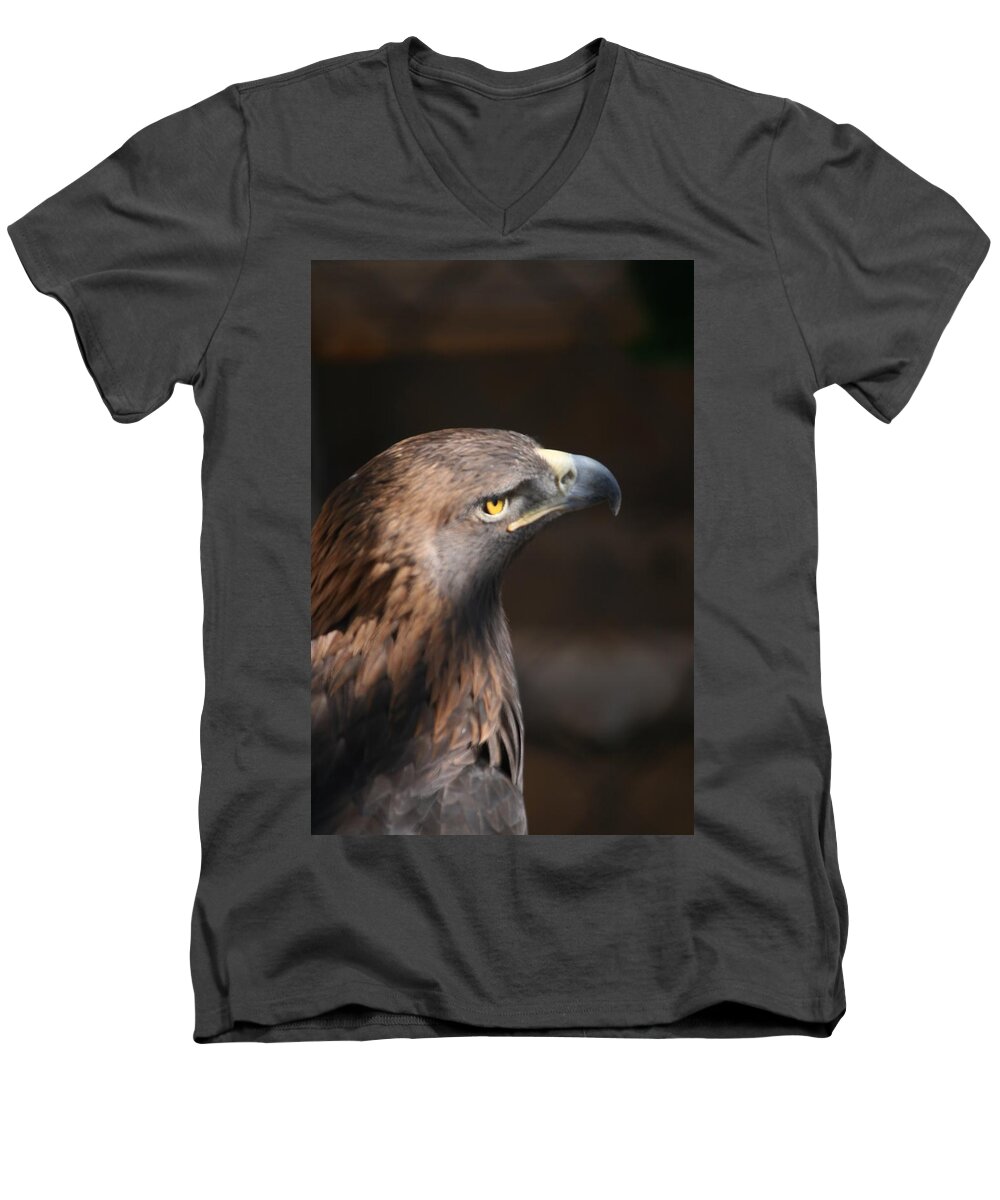 Golden Eagle Men's V-Neck T-Shirt featuring the photograph Rescued by Grant Washburn