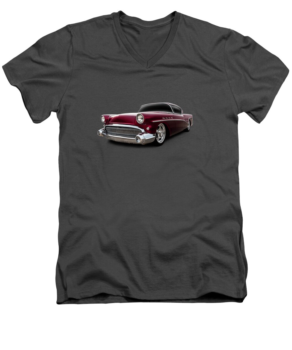 Vintage Men's V-Neck T-Shirt featuring the digital art Roadmaster by Douglas Pittman