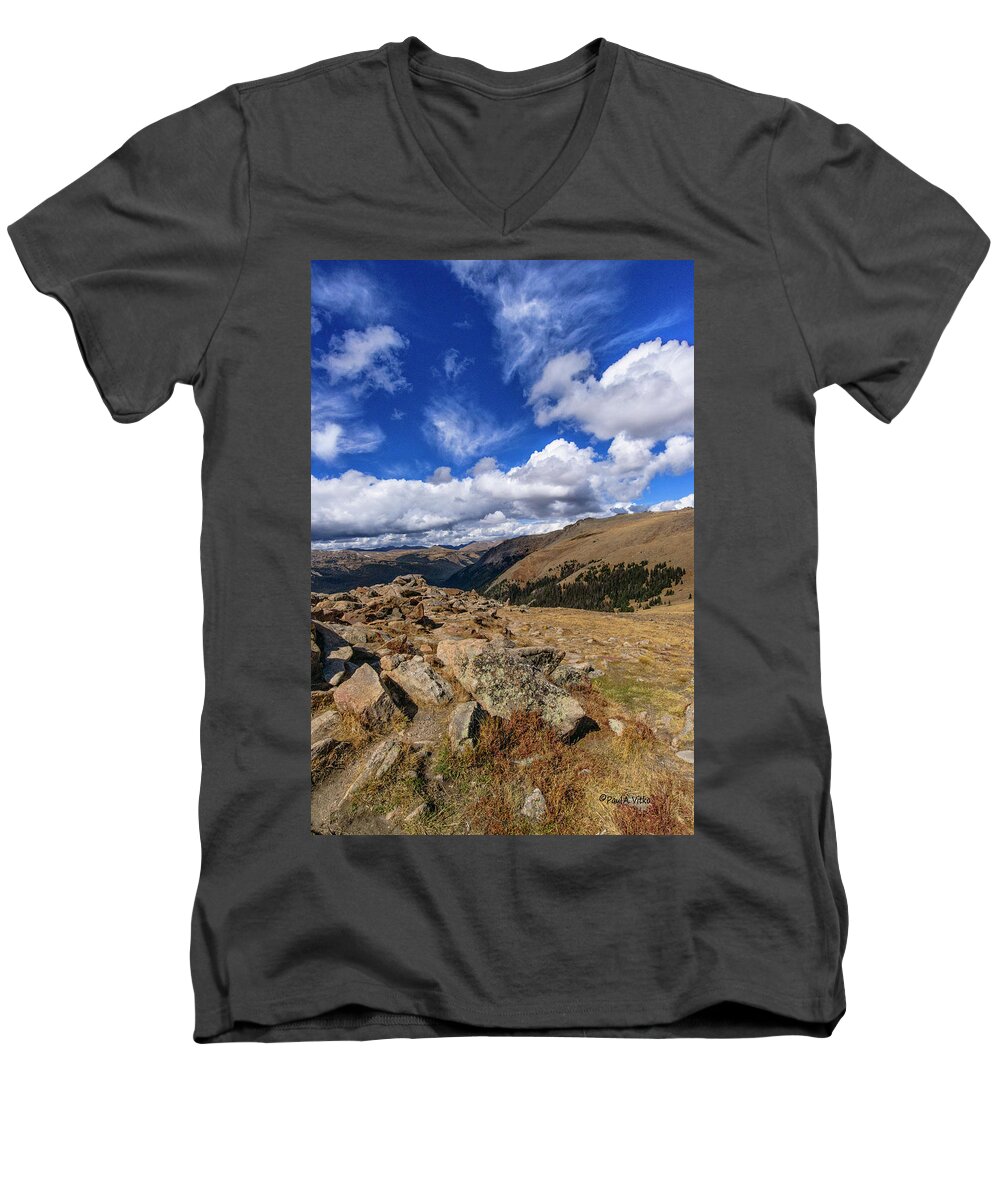  Men's V-Neck T-Shirt featuring the photograph Rocky Mountain National Park Colorado by Paul Vitko