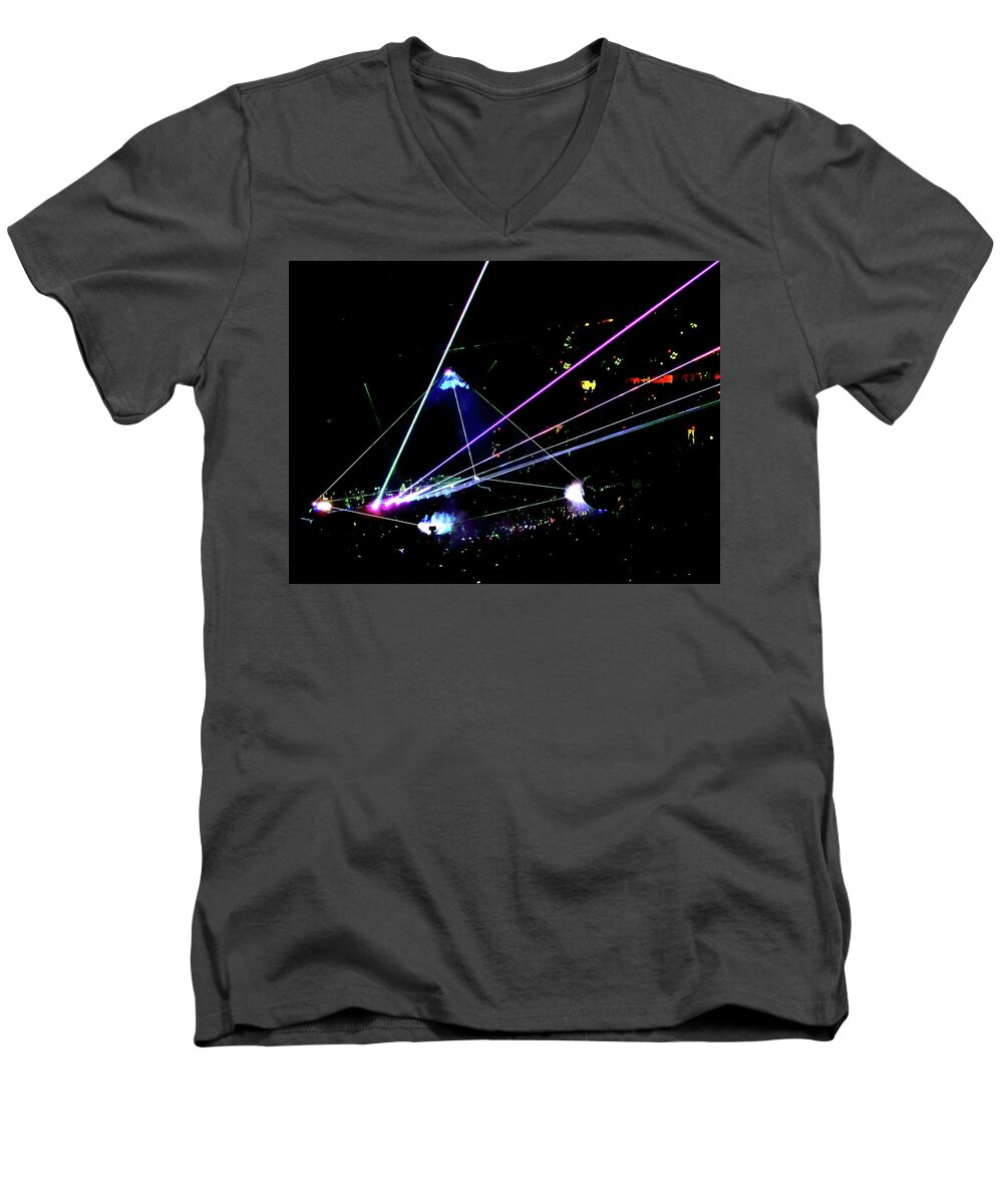 Roger Waters Men's V-Neck T-Shirt featuring the photograph Roger Waters Tour 2017 - Eclipse by Tanya Filichkin