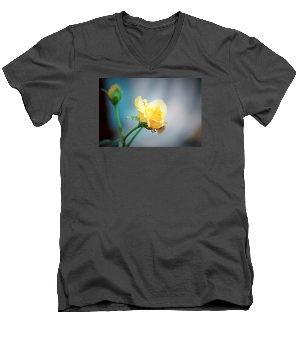 Roses Men's V-Neck T-Shirt featuring the photograph Rose Bling by Marcia Breznay