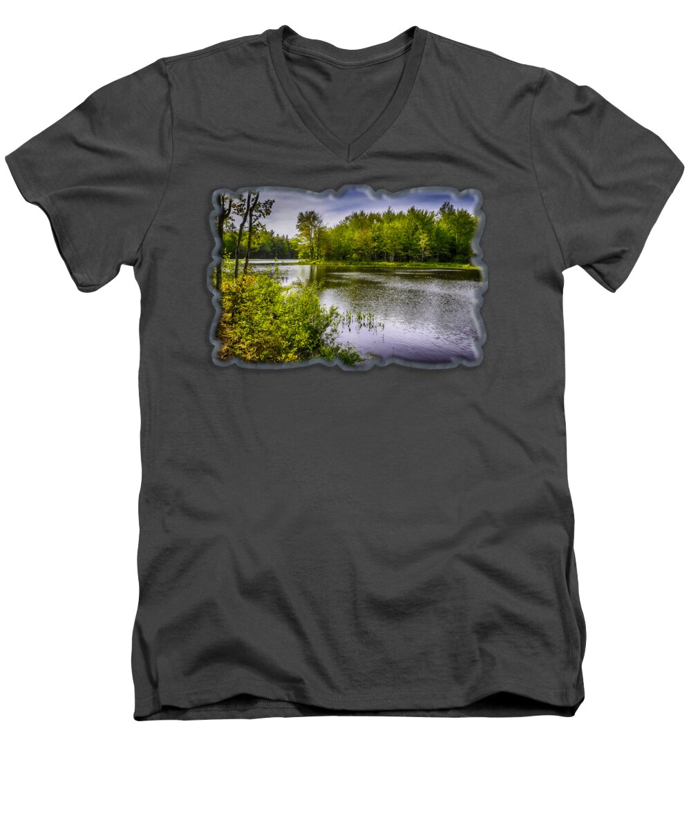 Durham Men's V-Neck T-Shirt featuring the photograph Round The Bend In Oil 36 by Mark Myhaver