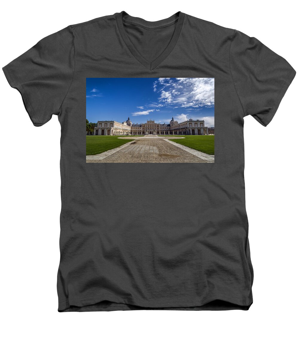 Royal Men's V-Neck T-Shirt featuring the photograph Royal Palace of Aranjuez by Pablo Lopez