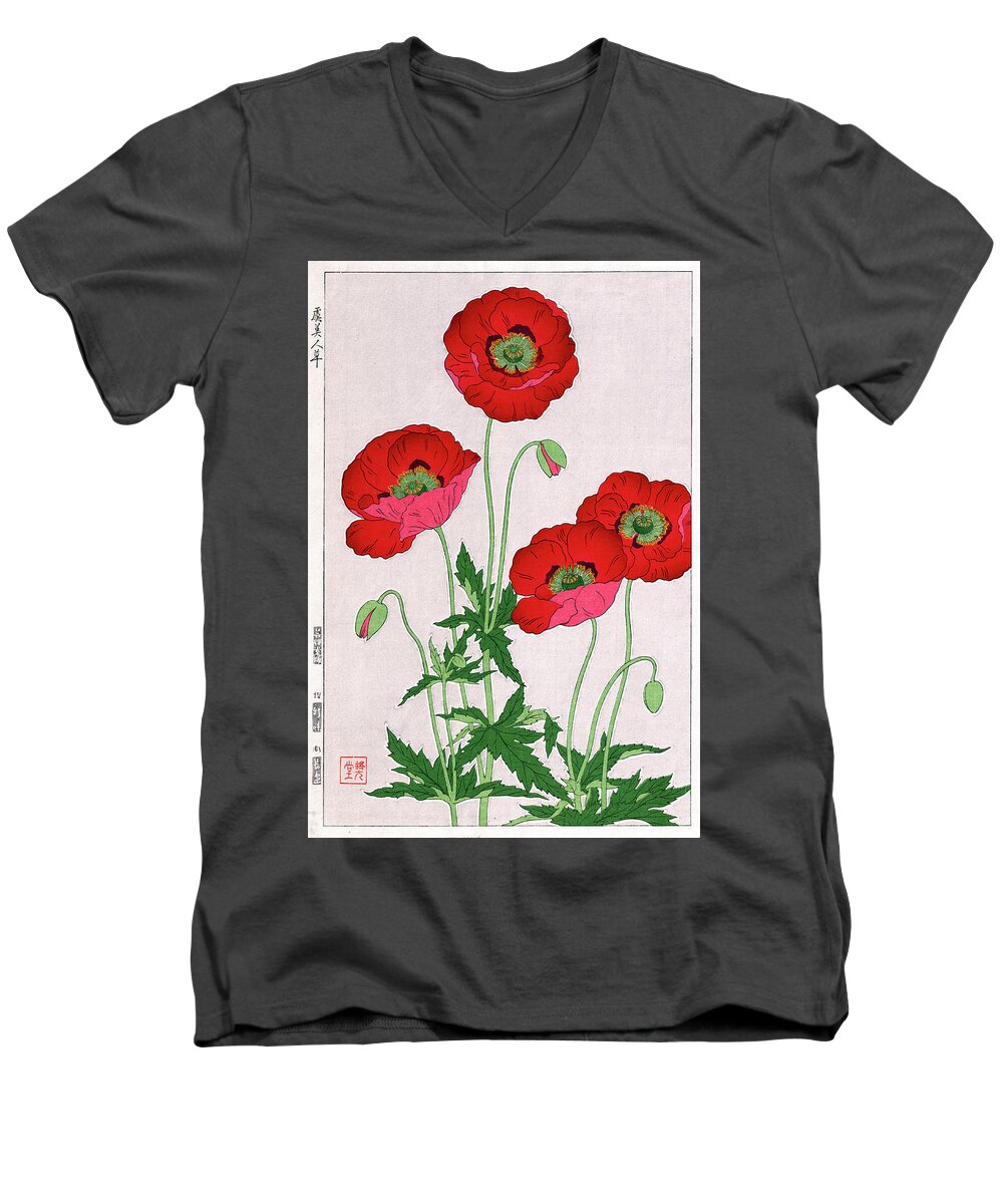 Red Men's V-Neck T-Shirt featuring the painting Roys Collection 7 by John Gholson