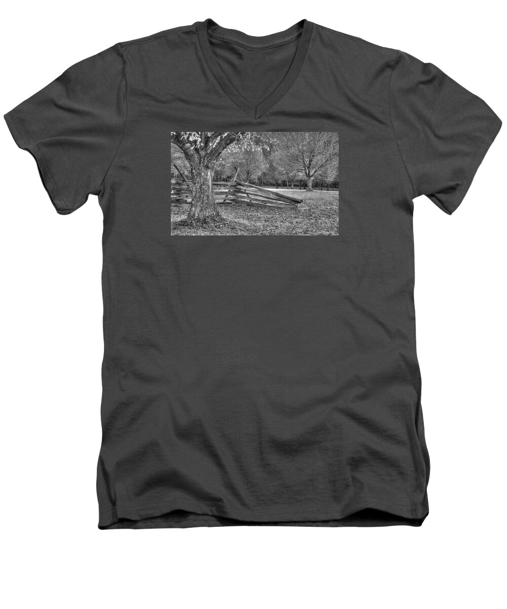 Trees Men's V-Neck T-Shirt featuring the photograph Rustic by Michael Mazaika