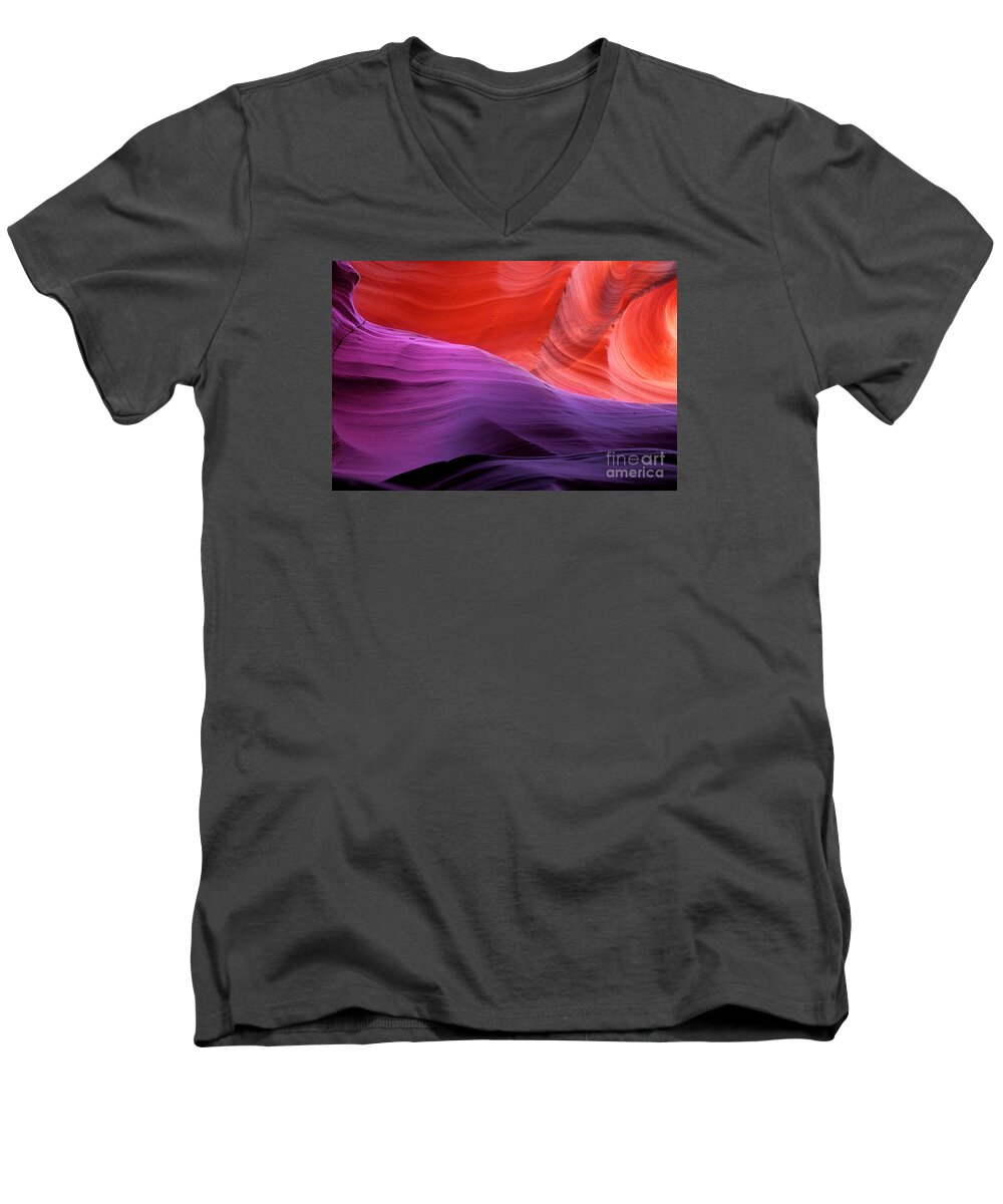 Rock Men's V-Neck T-Shirt featuring the photograph Sacred Colors by Jason Abando