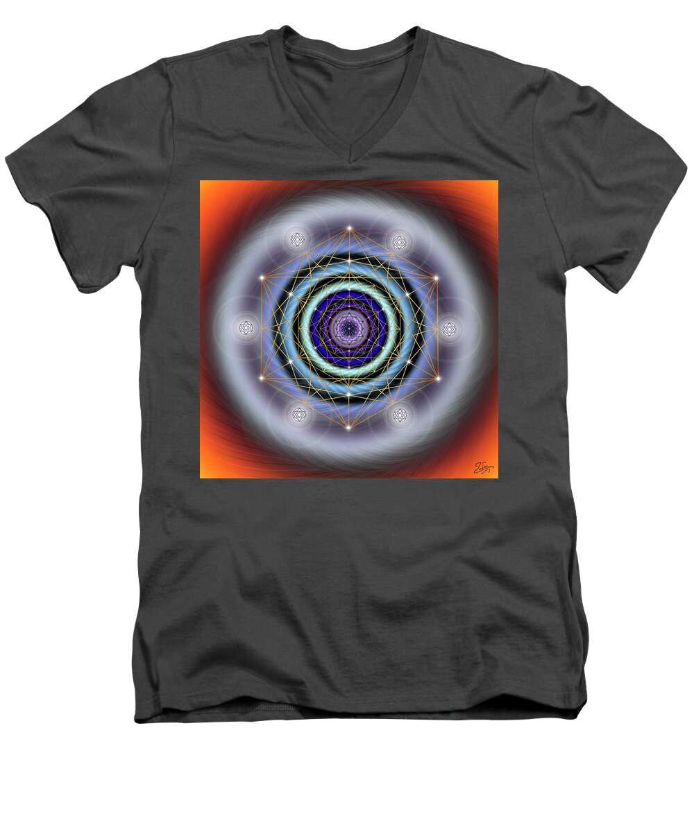 Endre Men's V-Neck T-Shirt featuring the photograph Sacred Geometry 640 by Endre Balogh