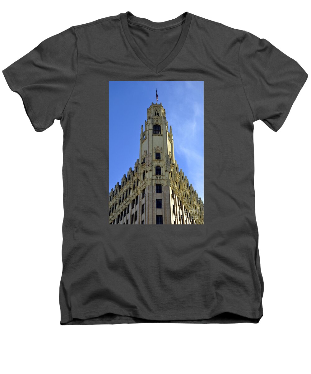 Beautiful San Antonio Building Men's V-Neck T-Shirt featuring the photograph San Antonio Building 3 by Andrew Dinh