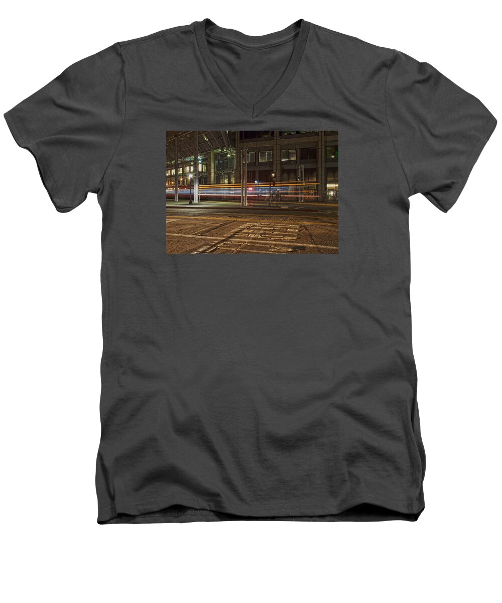 Trolley Men's V-Neck T-Shirt featuring the photograph San Diego Trolly by Dusty Wynne
