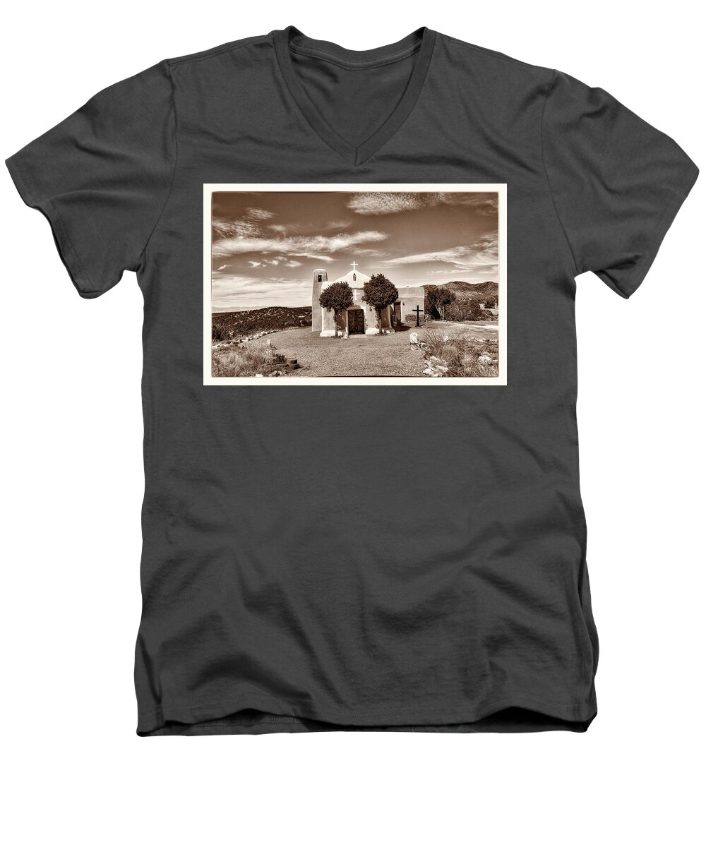 Church Men's V-Neck T-Shirt featuring the photograph San Francisco de Asis est 1839 by Robert FERD Frank