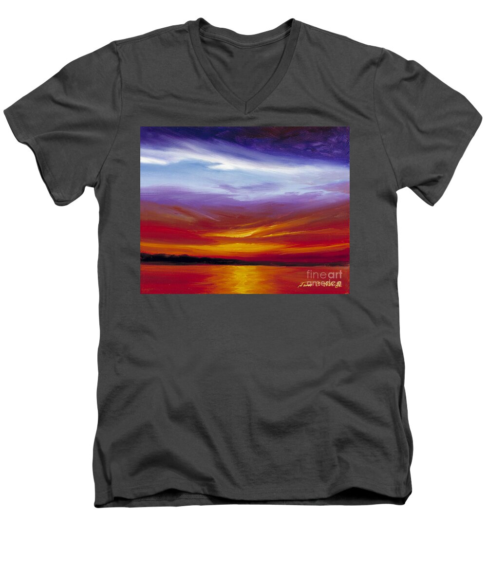 Skyscape Men's V-Neck T-Shirt featuring the painting Sarasota Bay I by James Hill