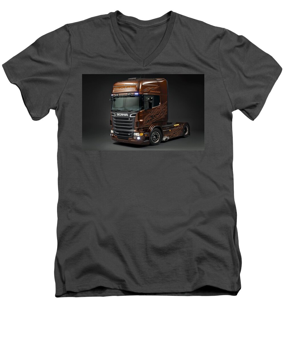 Scania Men's V-Neck T-Shirt featuring the photograph Scania by Jackie Russo