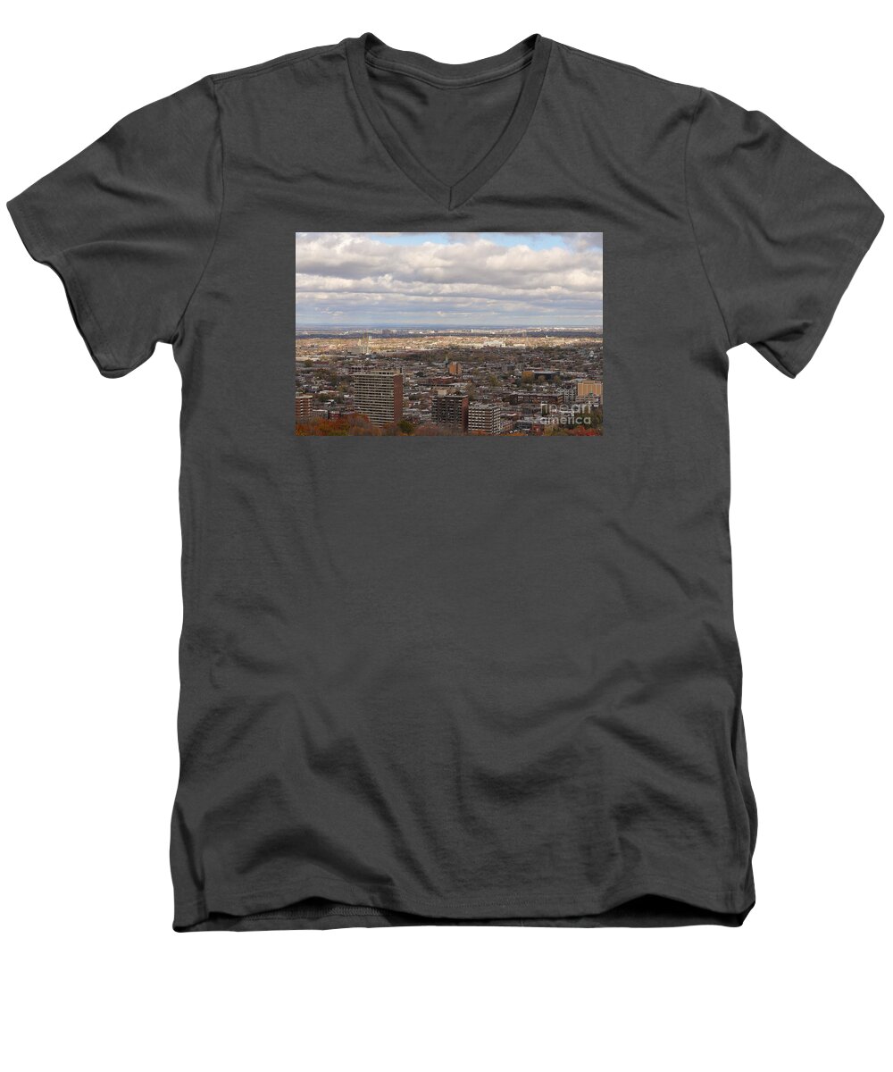 Montreal Men's V-Neck T-Shirt featuring the photograph Scenic View of Montreal by Reb Frost