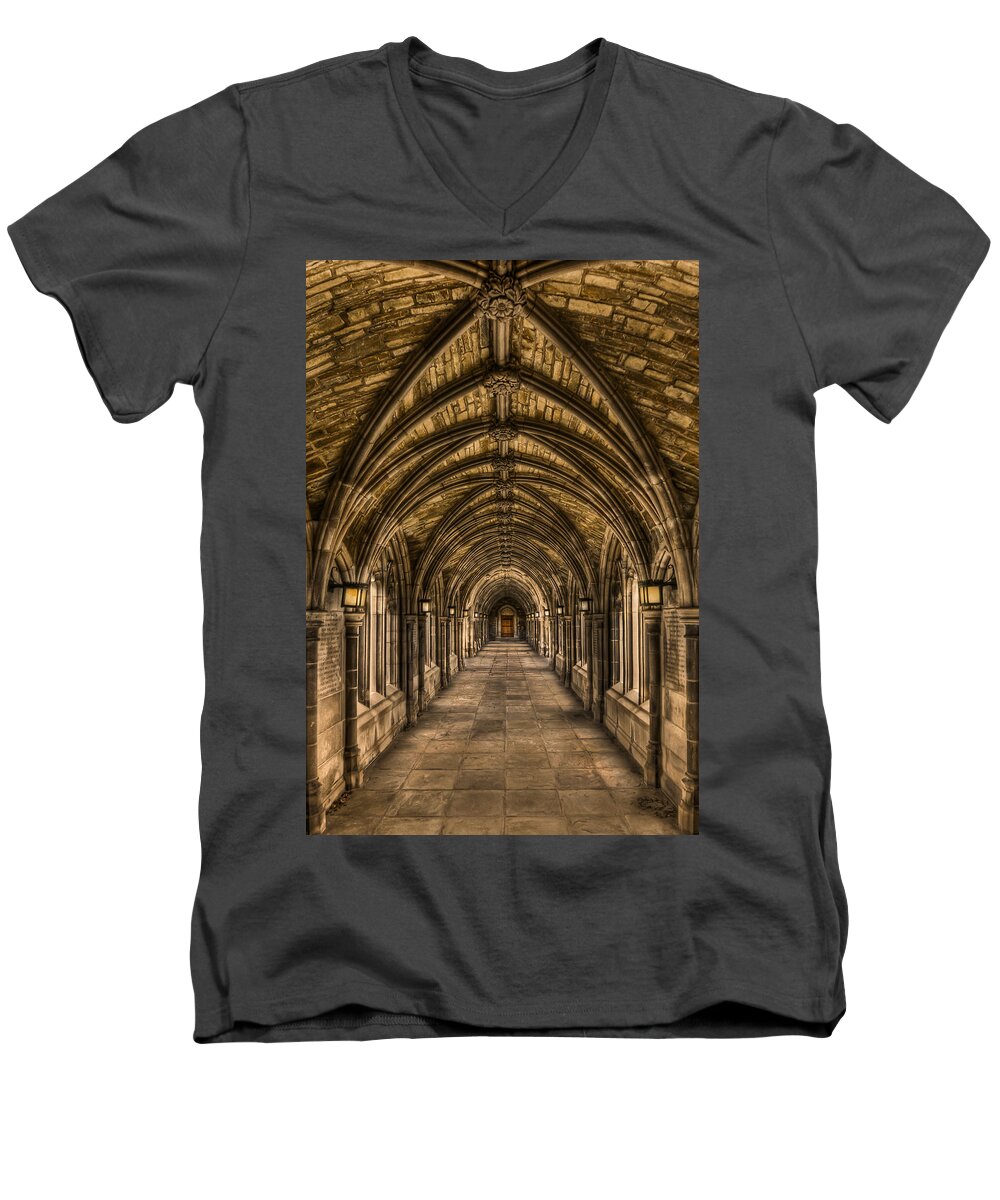 Arch Men's V-Neck T-Shirt featuring the photograph Seclusion by Evelina Kremsdorf