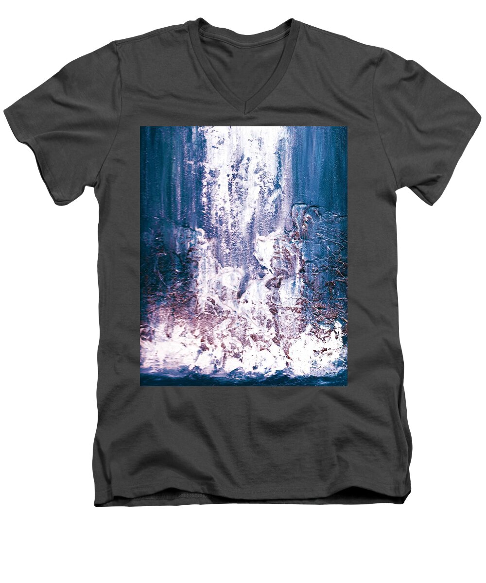 #art #interiordesign #artwork #landscape #water #waterfall #allisonconstantino Men's V-Neck T-Shirt featuring the painting Second Sight by Allison Constantino