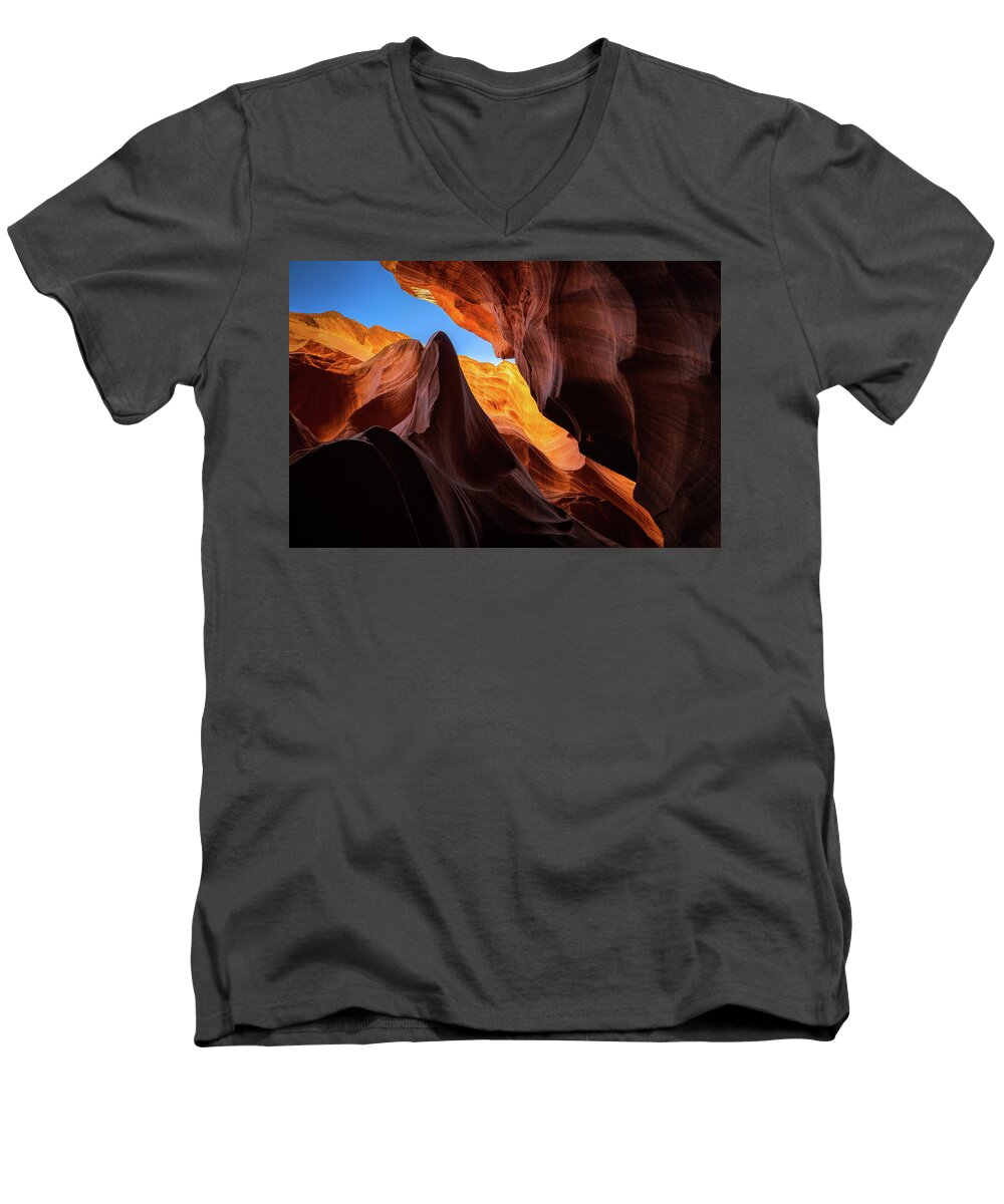 Amazing Men's V-Neck T-Shirt featuring the photograph Secret Canyon by Edgars Erglis