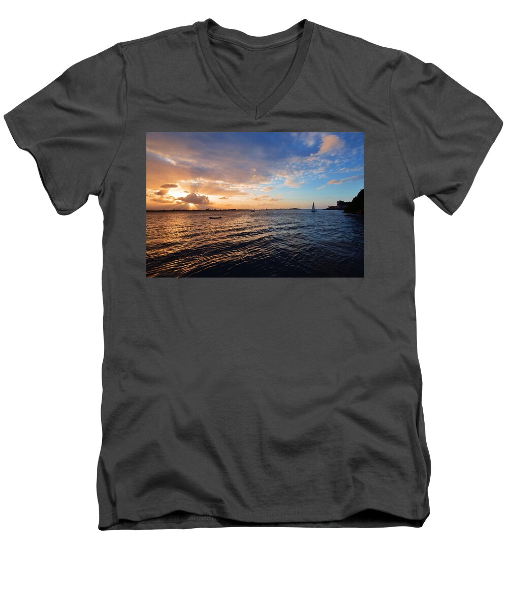 Seascape Men's V-Neck T-Shirt featuring the photograph Semblance 3769 by Ricardo J Ruiz de Porras