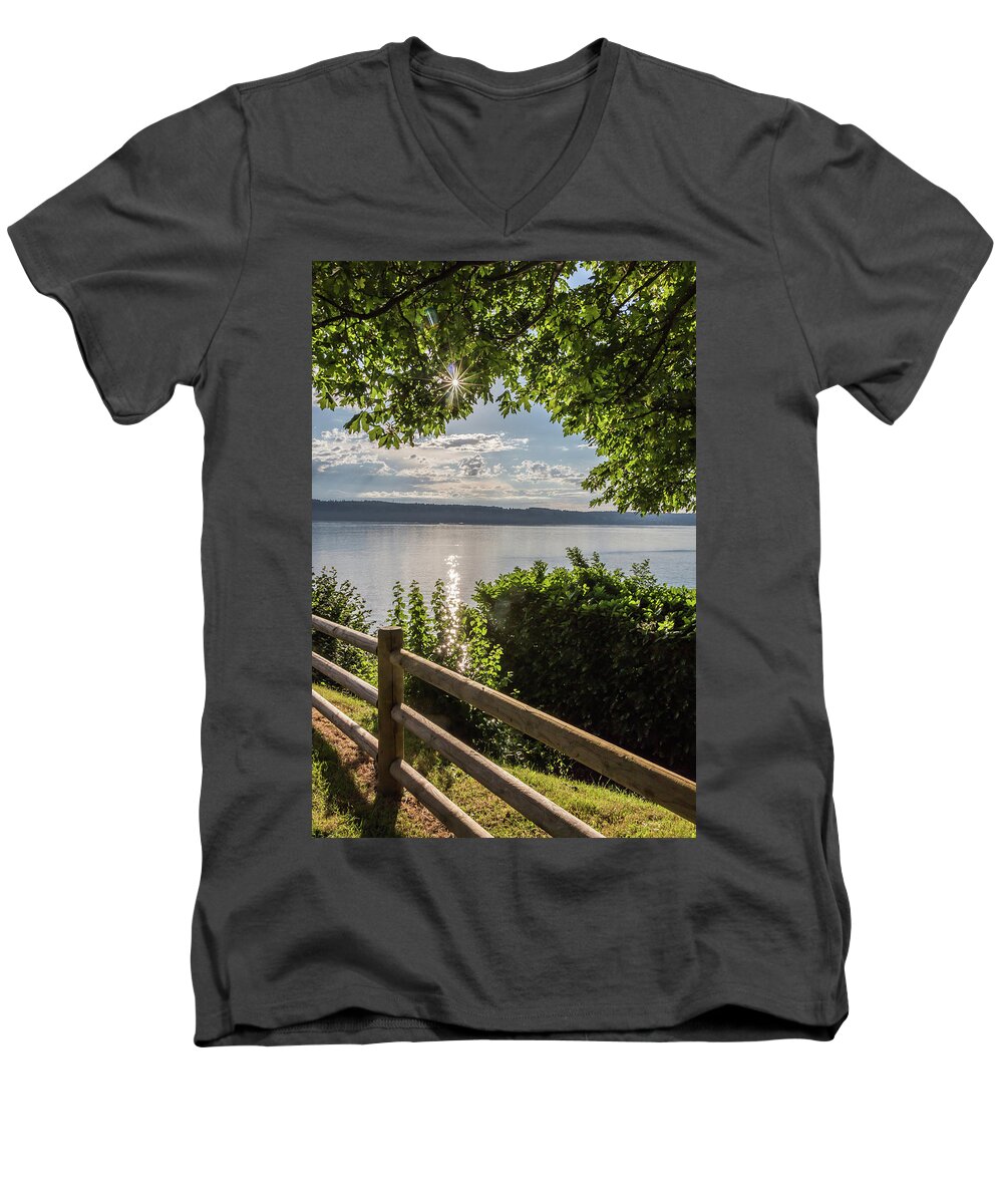 Park Men's V-Neck T-Shirt featuring the photograph Serenity by Ed Clark