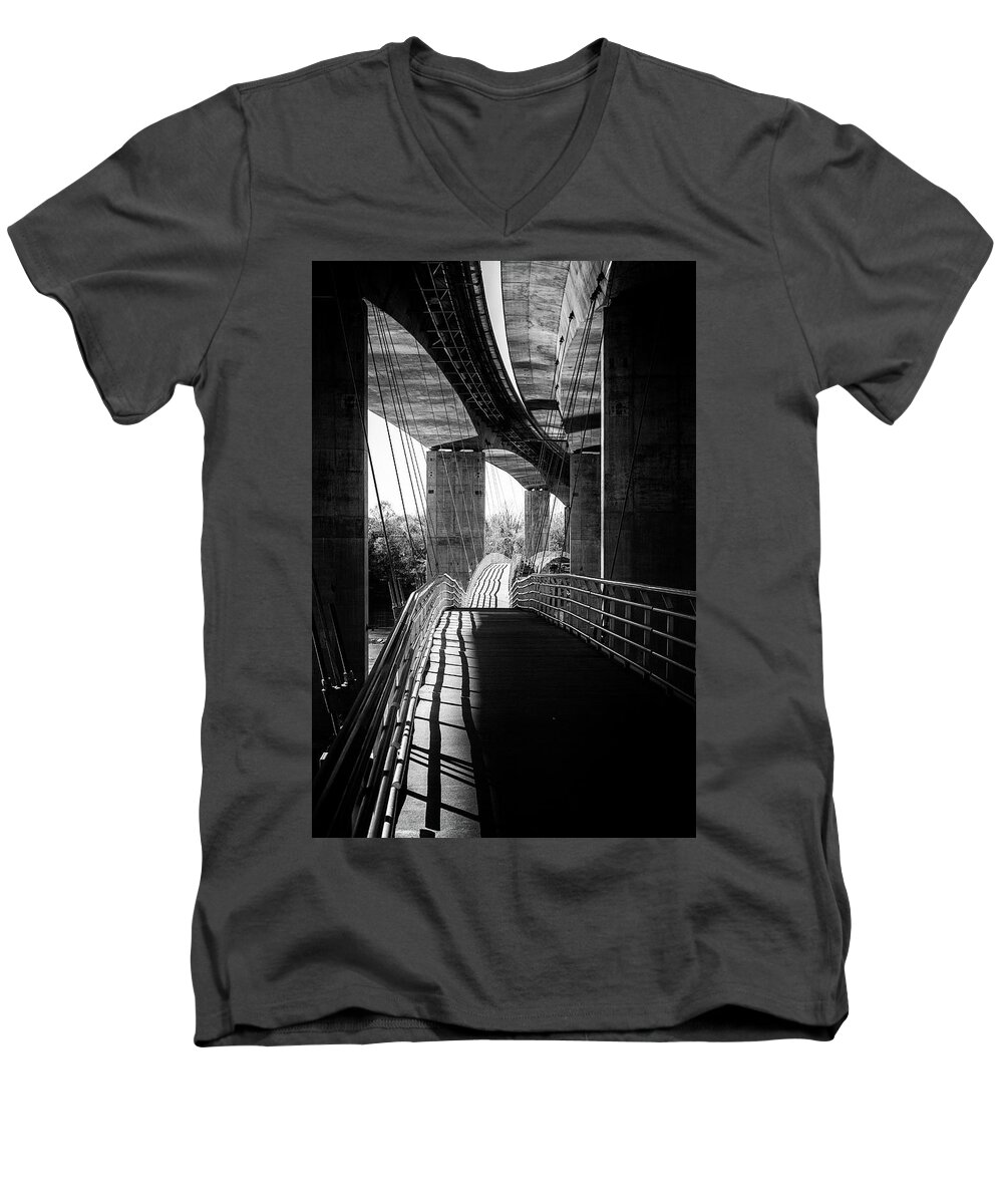 Undulating Men's V-Neck T-Shirt featuring the photograph Shadow Walk by Alan Raasch