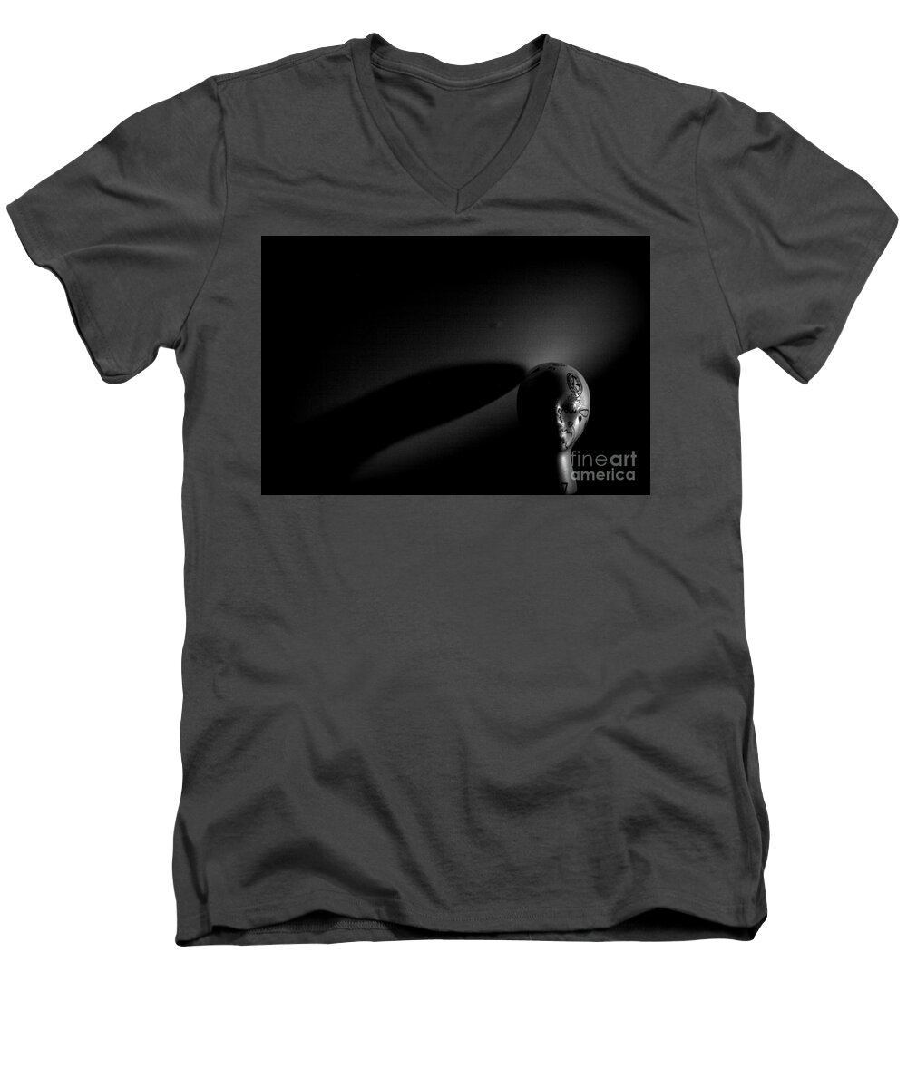 Shadows Men's V-Neck T-Shirt featuring the photograph Shadows Of The Mind by Steven Macanka