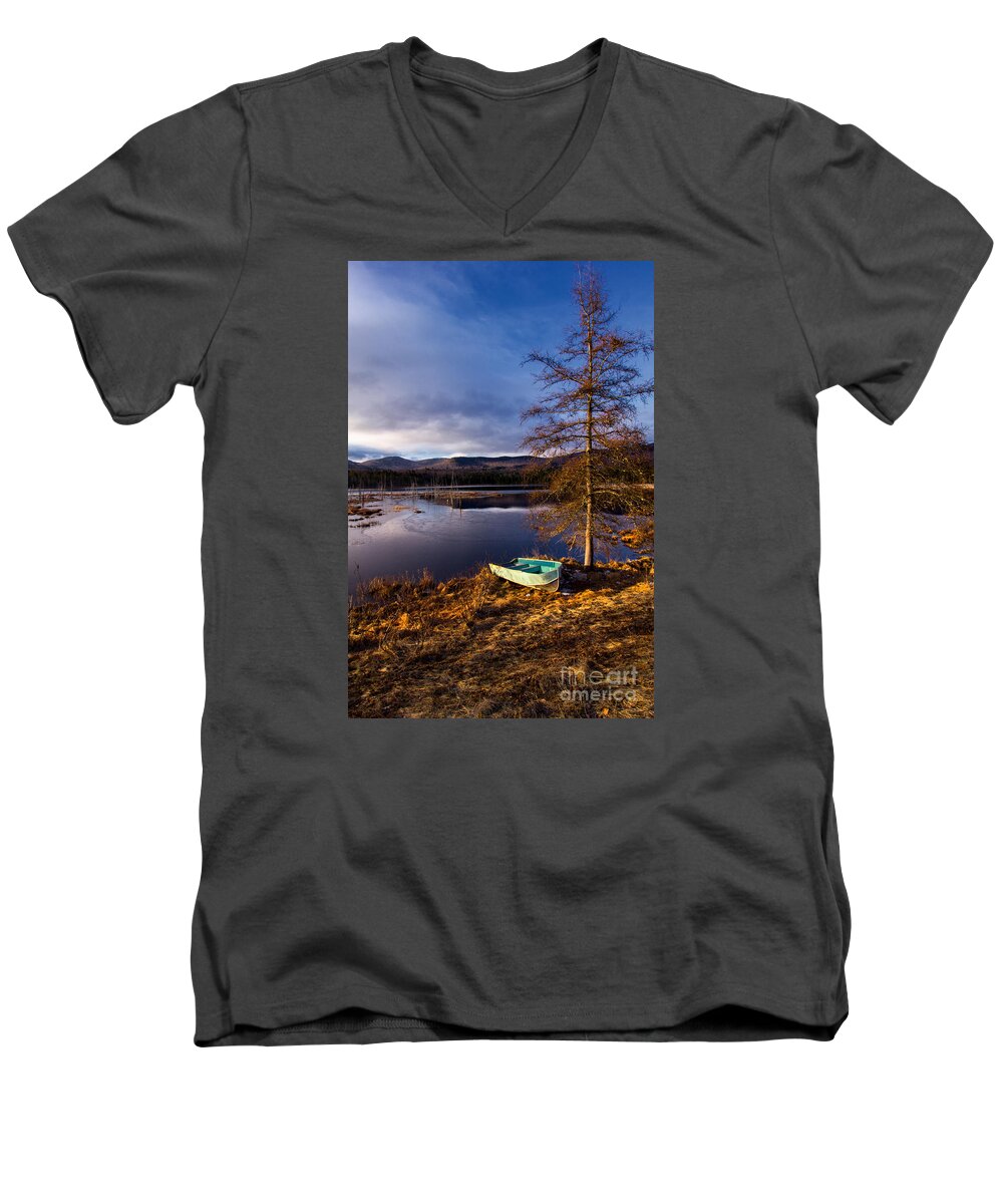 Sunrise Men's V-Neck T-Shirt featuring the photograph Shaw Pond Sunrise by Rod Best